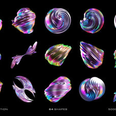 3D Iridescent HD Shapes