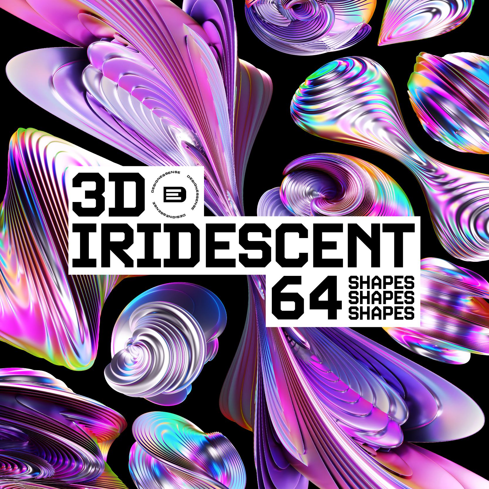 3D Iridescent HD Shapes