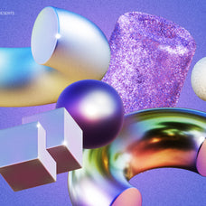 3D META LAVENDER Objects