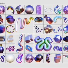 3D META LAVENDER Objects