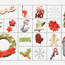 3D Retro Christmas Icons