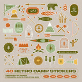 40 Retro Camp Stickers