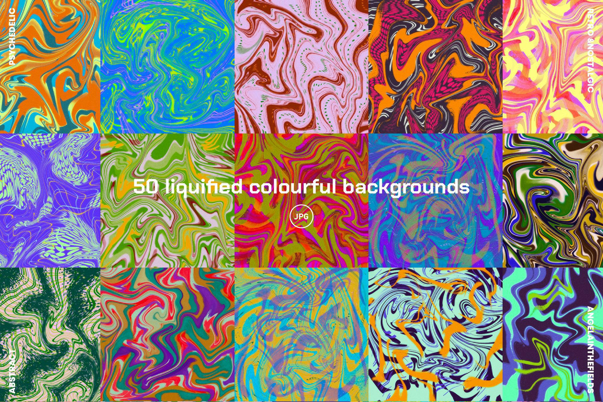 50 Liquid Retro Textures