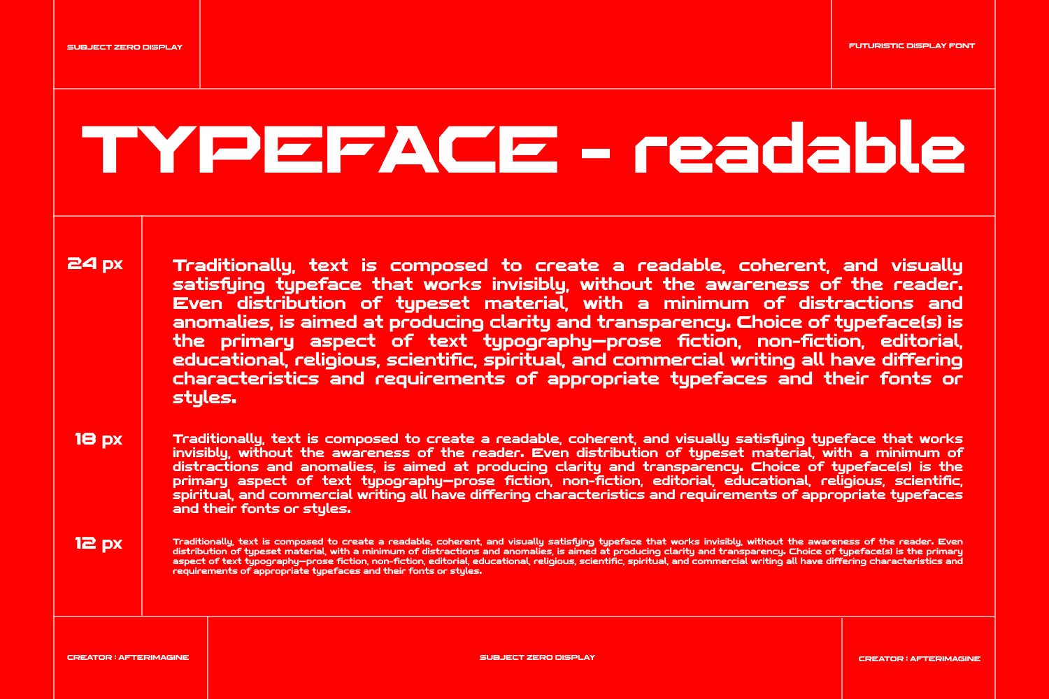 Subject Zero Futuristic Display Font