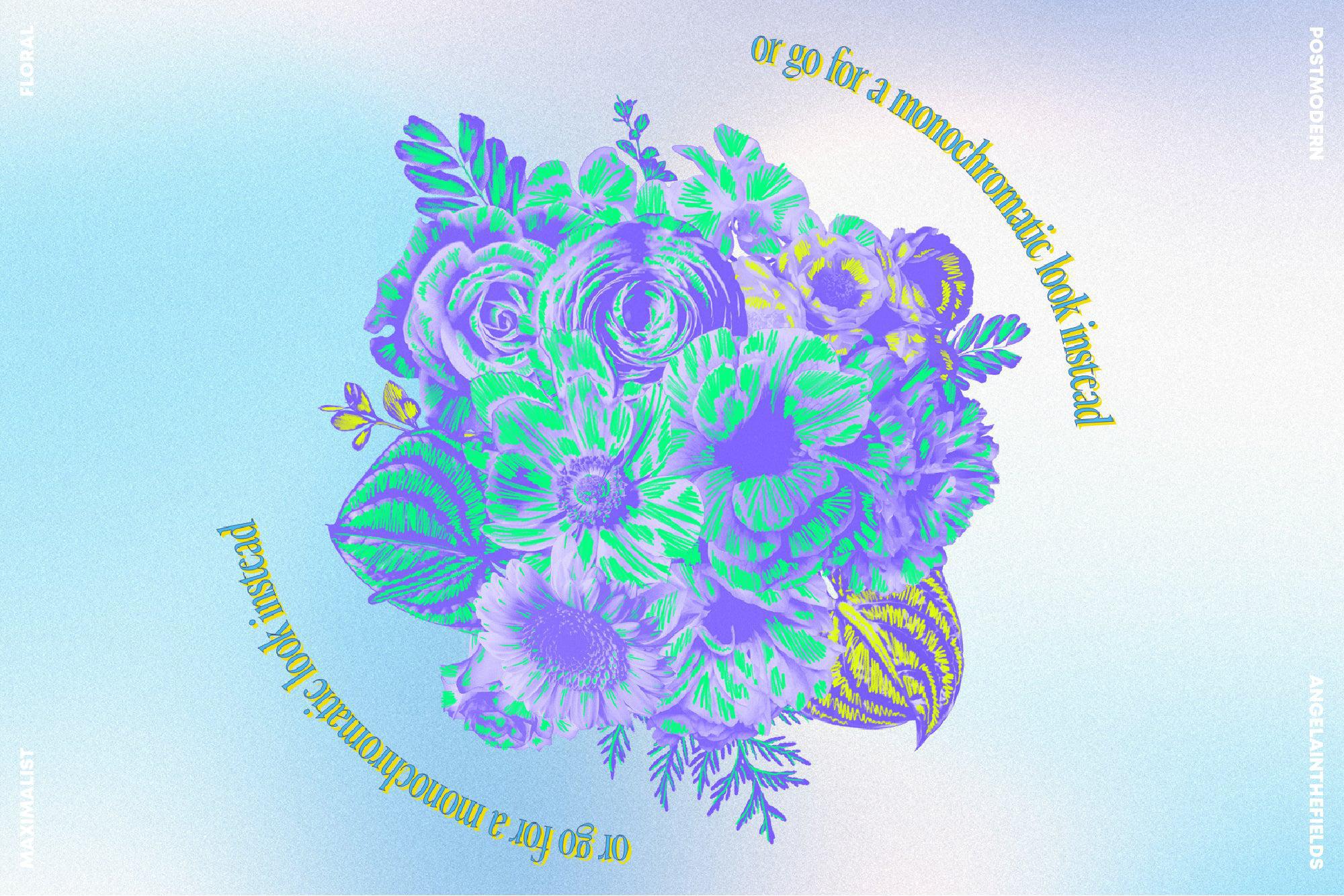 80s Floral Clipart + Bonus