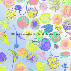 80s Floral Clipart + Bonus