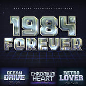 80s Retro Chrome Text Effects
