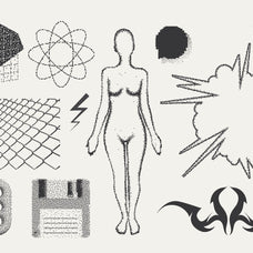82 Vector Dither Y2K Shapes Pack