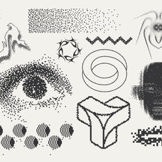 82 Vector Dither Y2K Shapes Pack