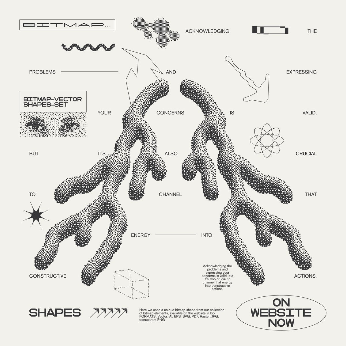 82 Vector Dither Y2K Shapes Pack