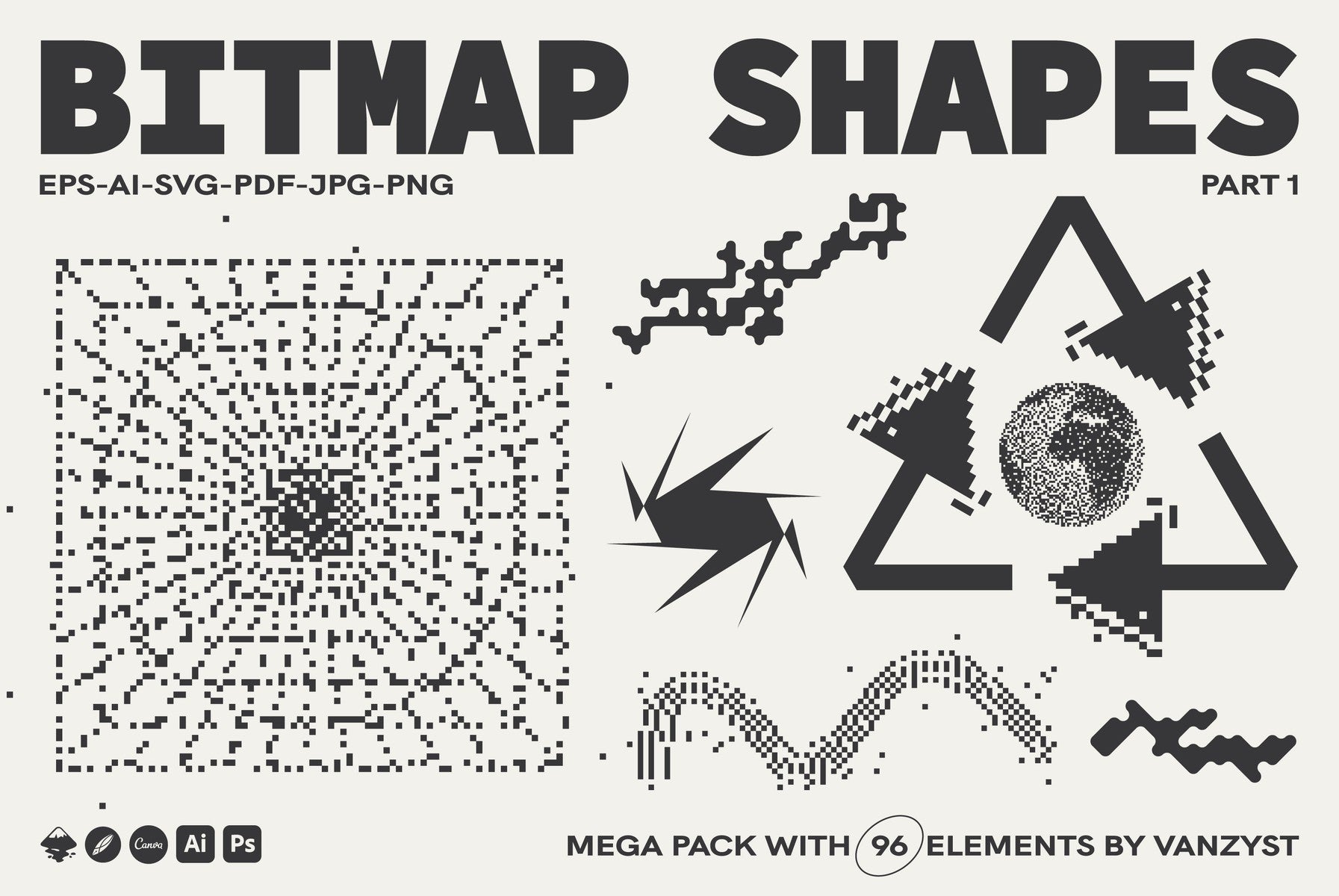 96 Bitmap Vector Shapes - Part 1