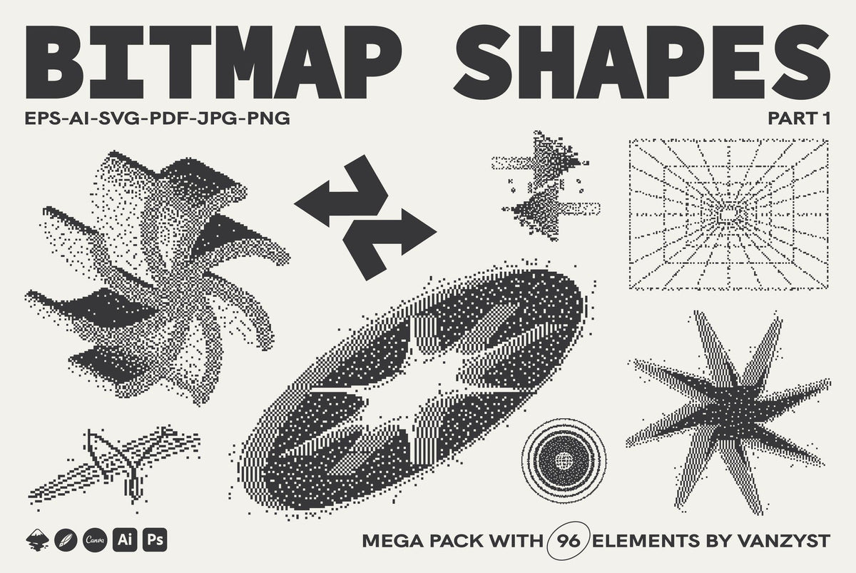 Shop Bitmap 96 Bitmap Vector Shapes - Part 1 by Vanzyst