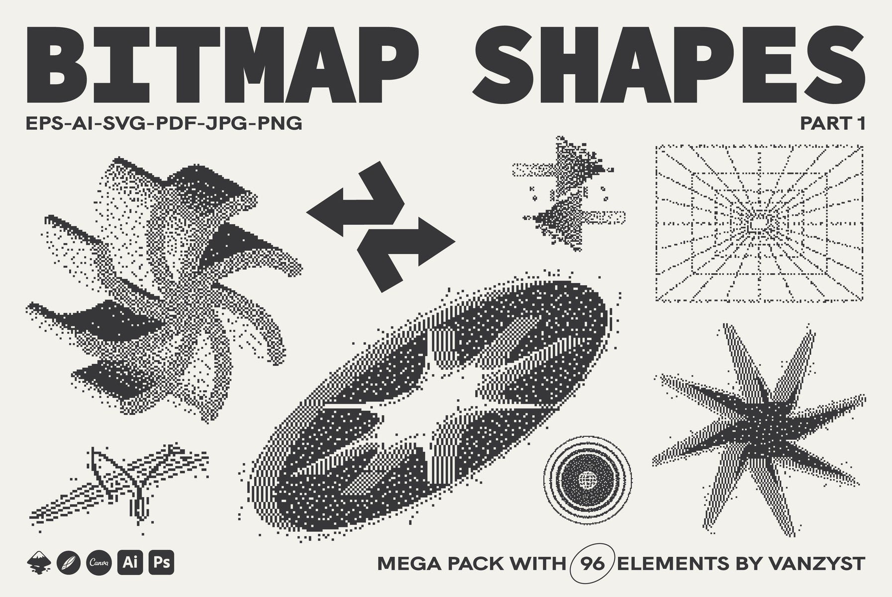 96 Bitmap Vector Shapes - Part 1