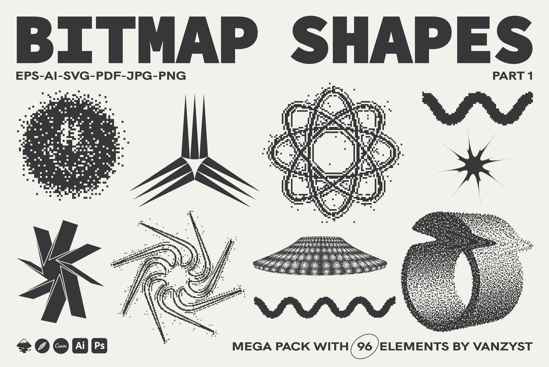 96 Bitmap Vector Shapes - Part 1