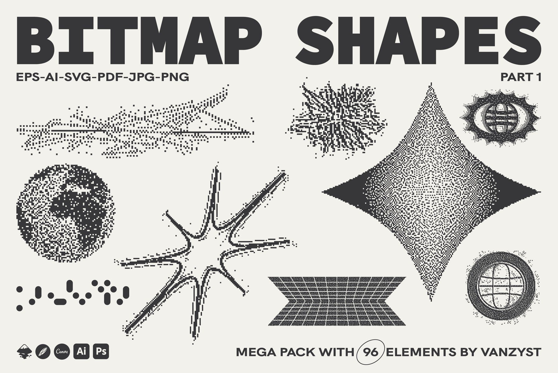 96 Bitmap Vector Shapes - Part 1