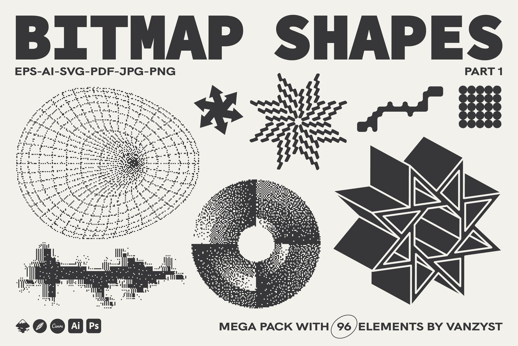 96 Bitmap Vector Shapes - Part 1