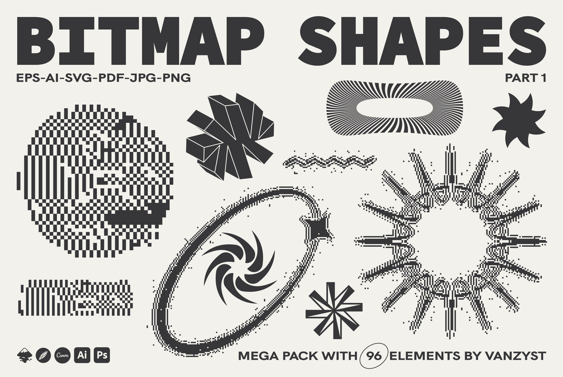 96 Bitmap Vector Shapes - Part 1