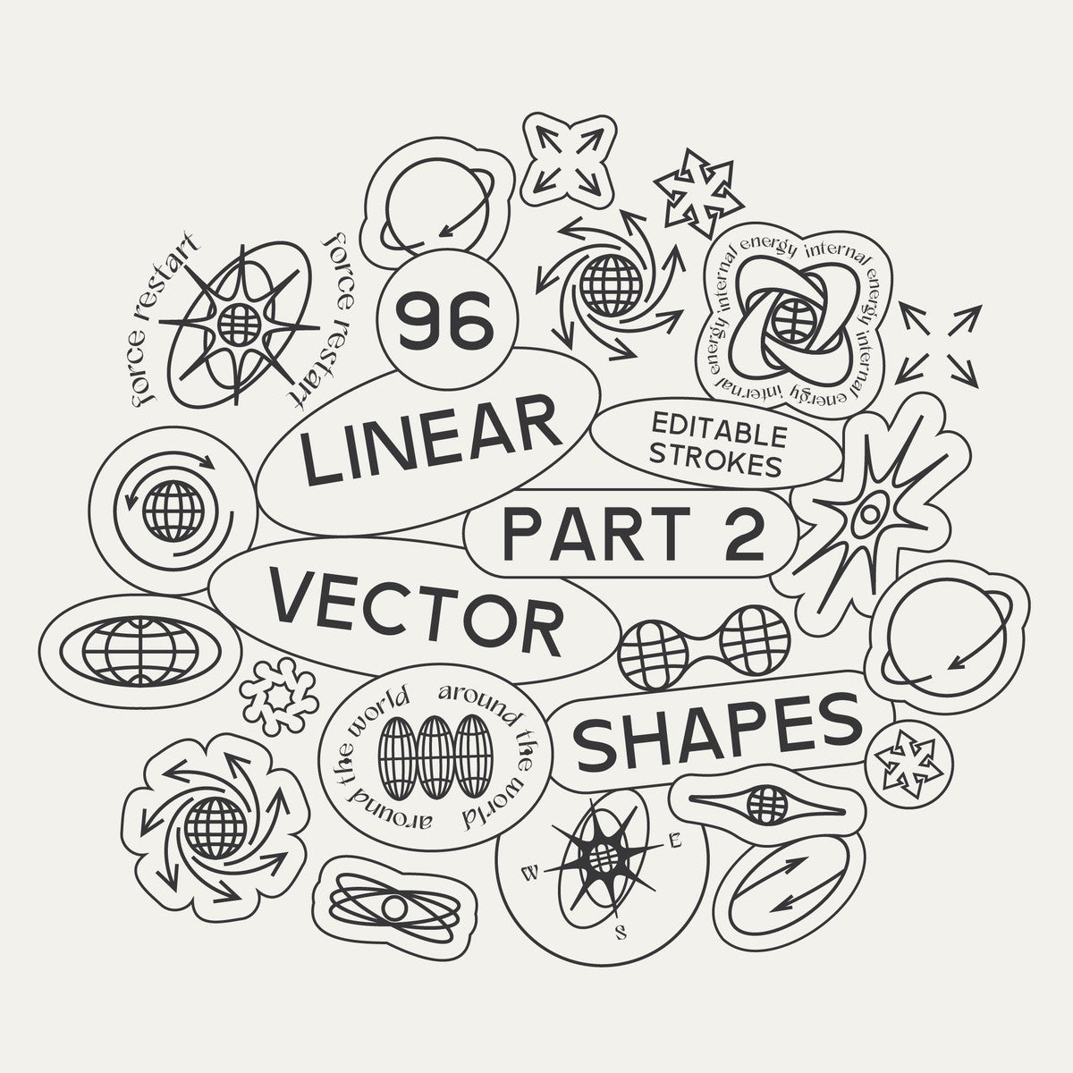 96 Linear Vector Shapes - Part 2
