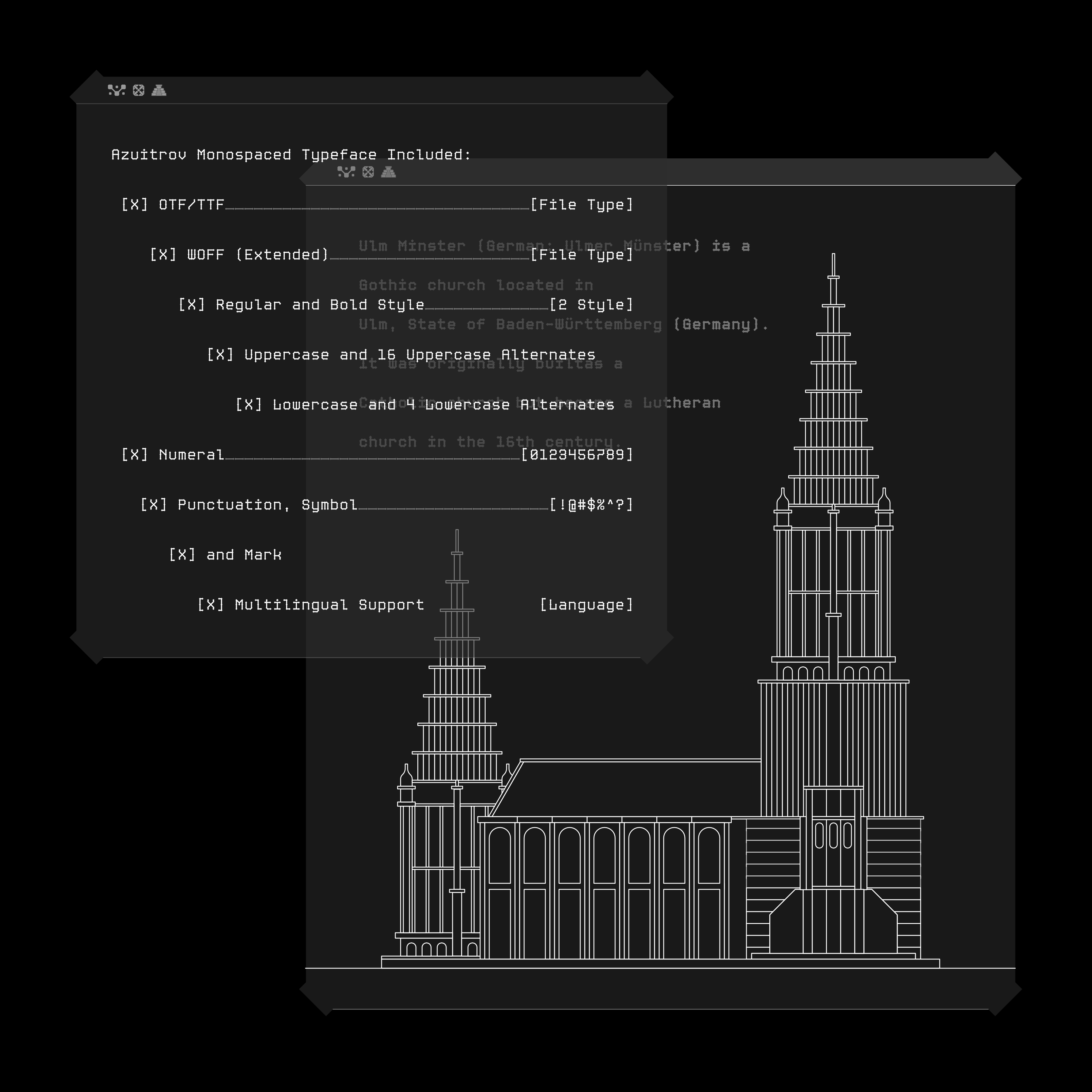AZUITROV MONOSPACED TYPEFACE FAMILY - Font For Zula™ 3.png