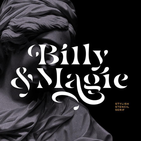 Billy Magie - Stylish Stencil Serif