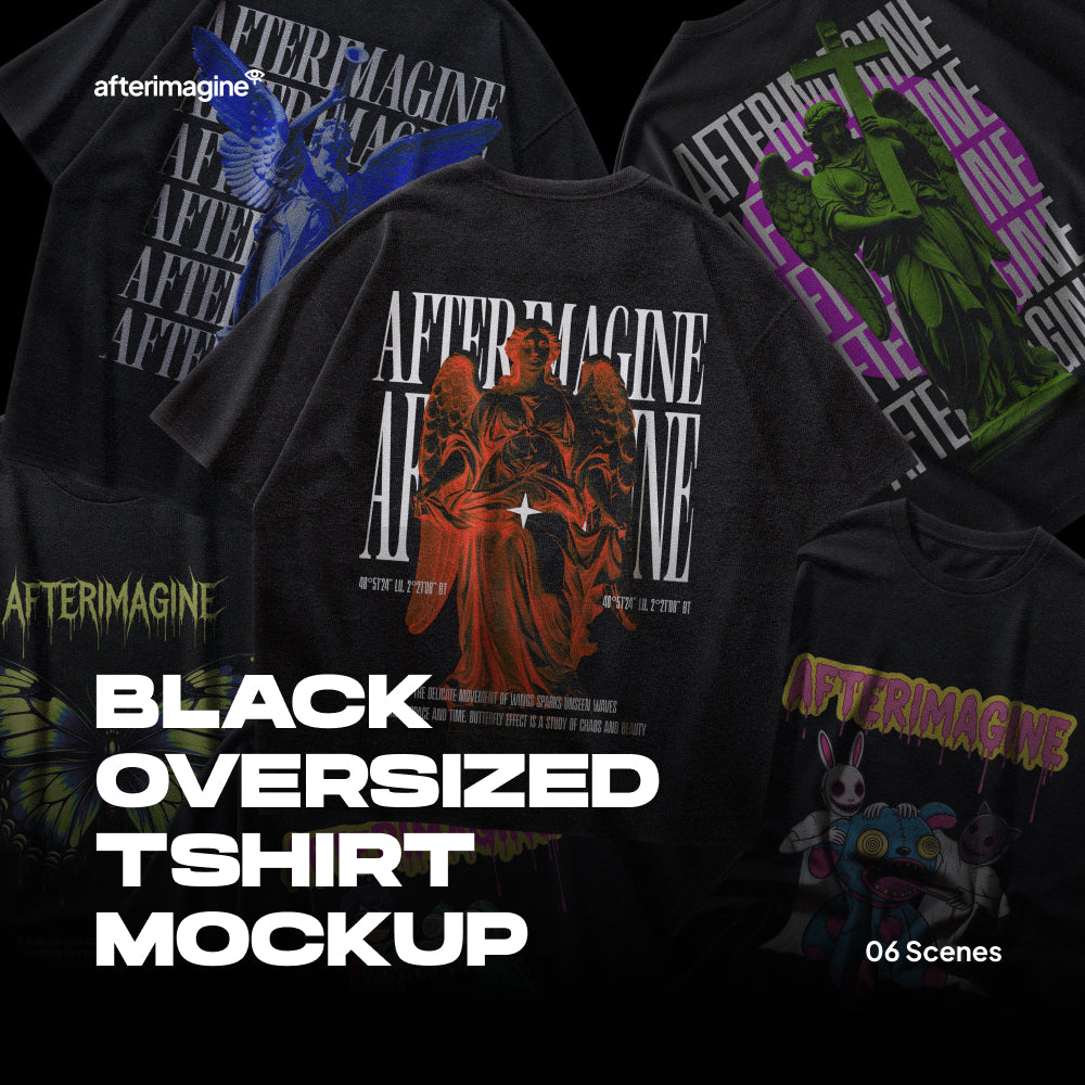 Black Oversized Tshirt Mockups - Afterimagine 1.jpg
