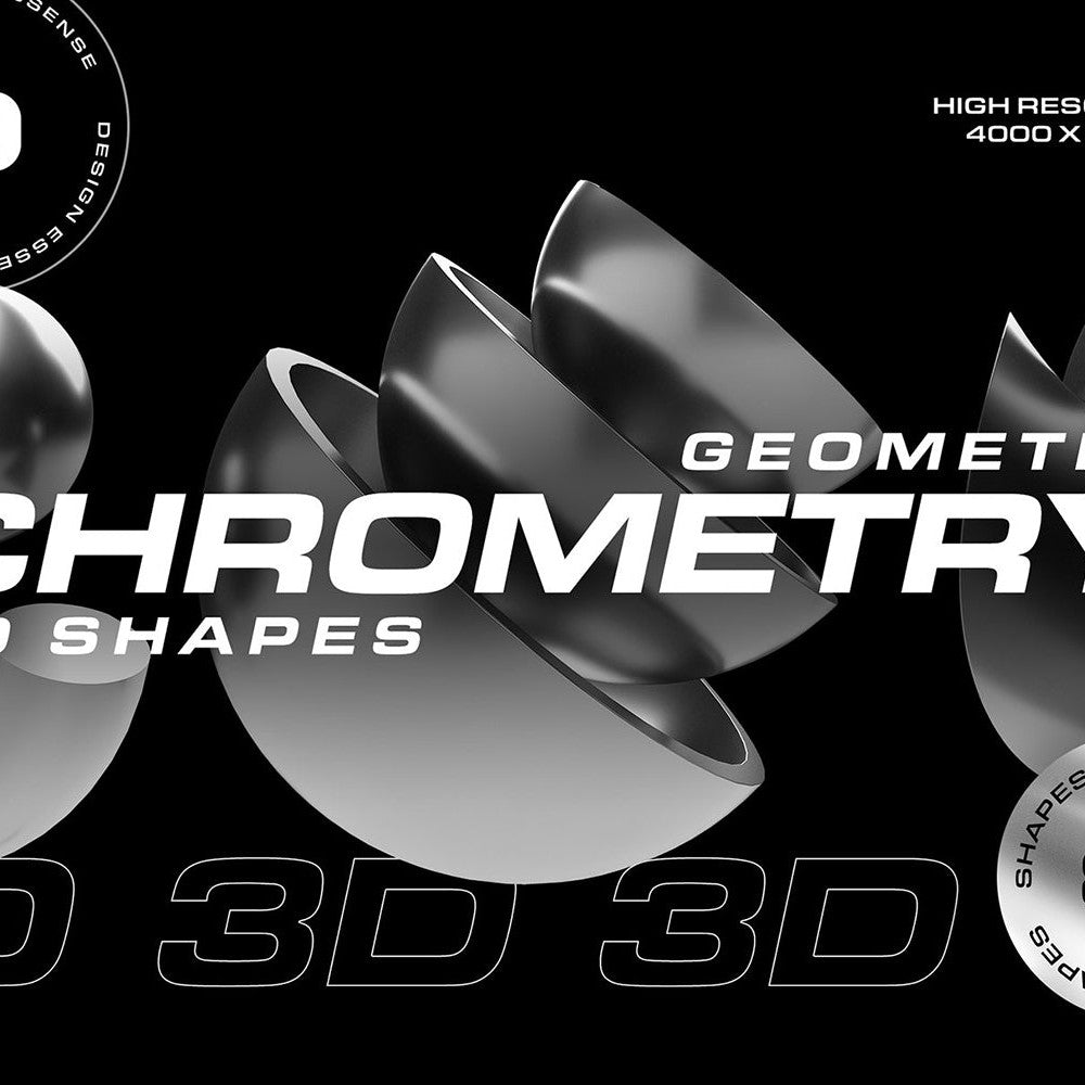 Chrome Geometrical 3D Shapes