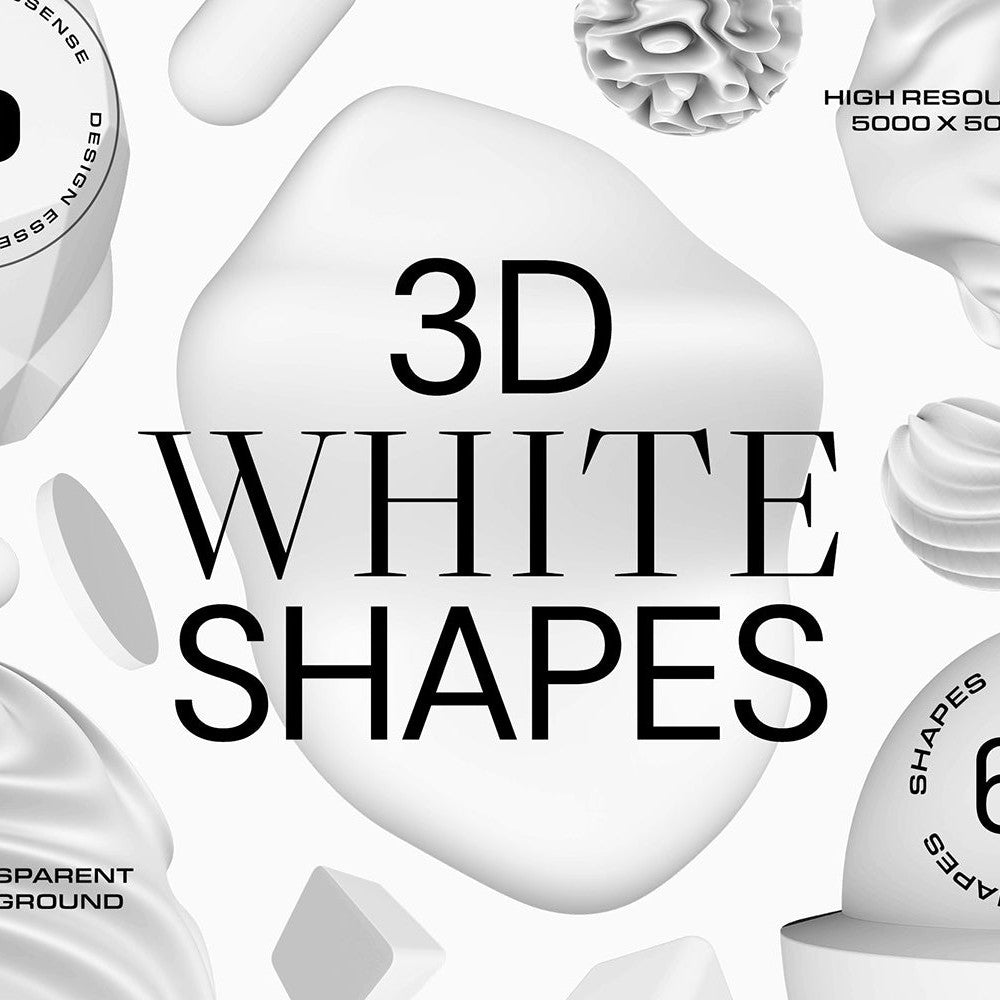Modern White 3D Shapes