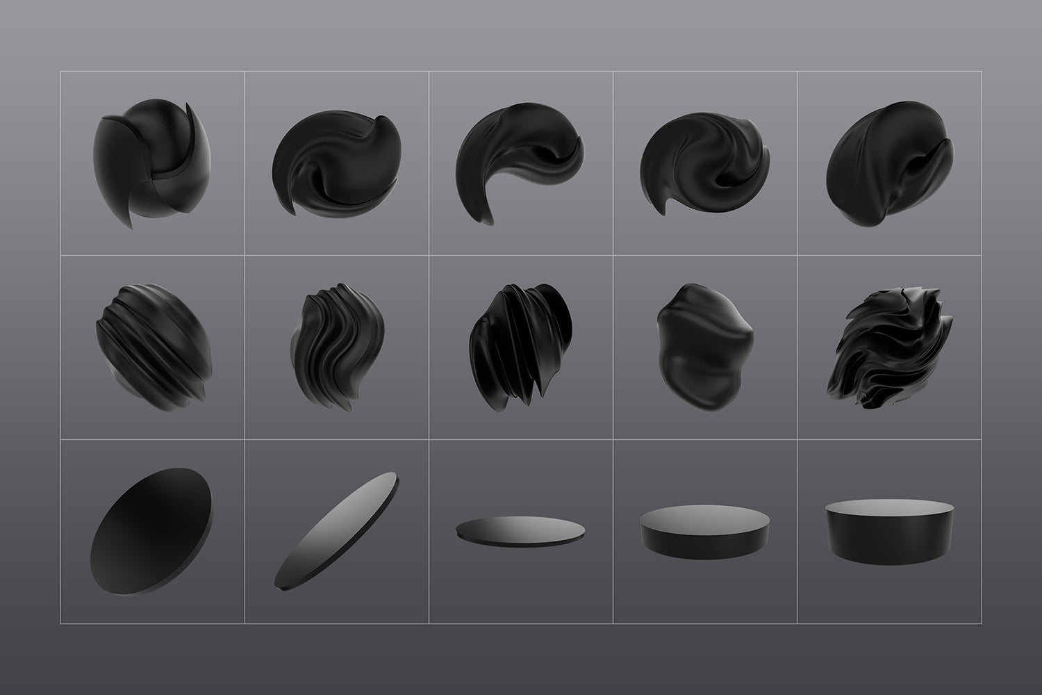 3D Black Shapes