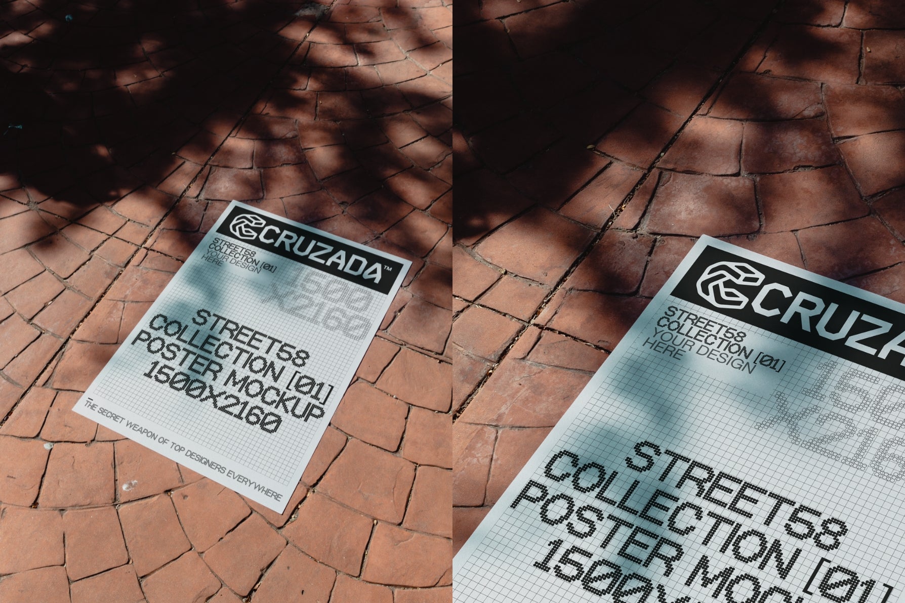 Sunlit Pavement Poster Mockup