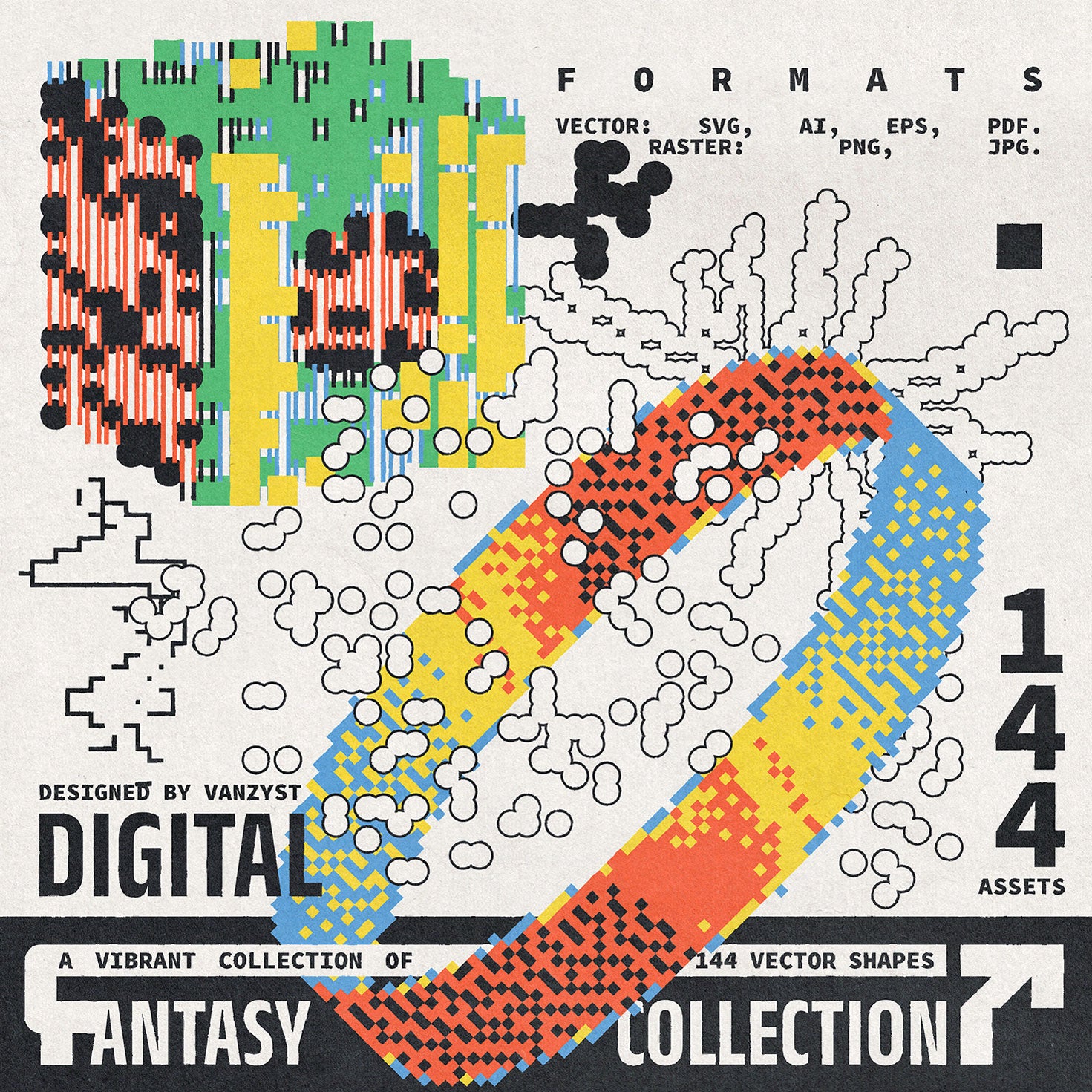 Glitch Design Assets: Fonts, Graphics & Vectors Y2K – Studio 2am