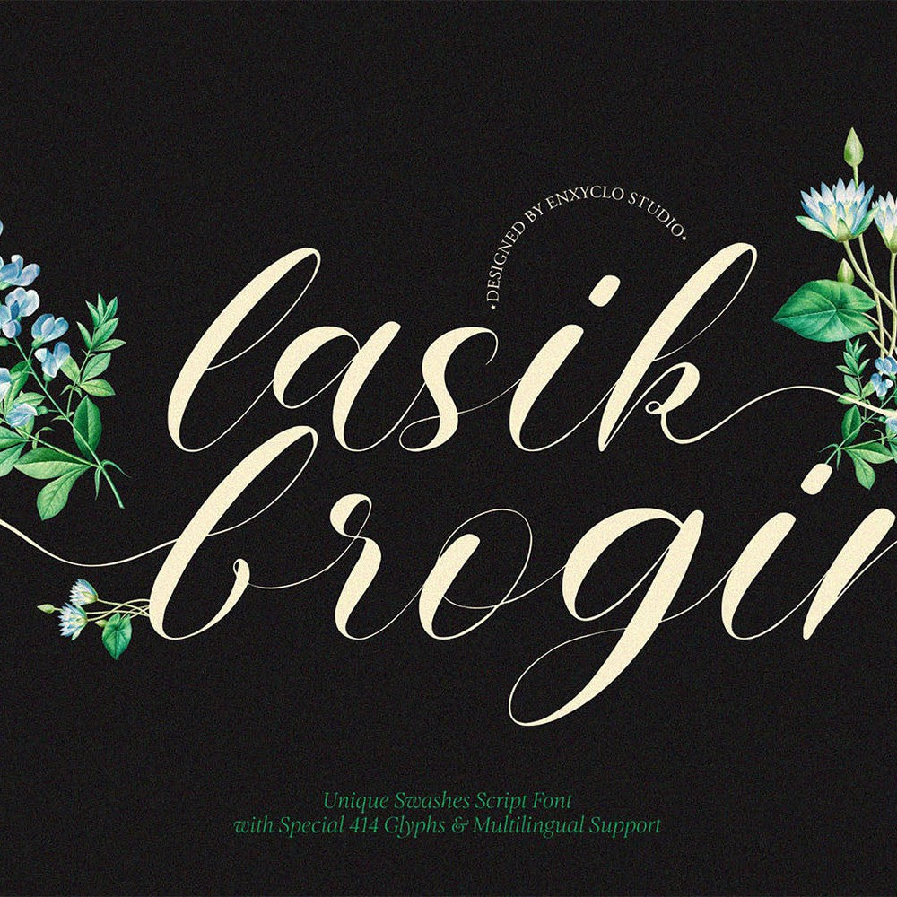 NCL LASIK BROGIN - Swash Script Font