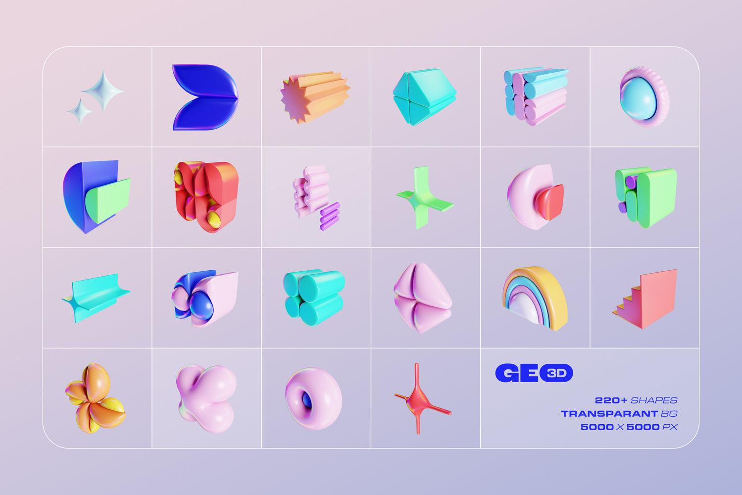 GEO/3D 220+ Colorful Objects