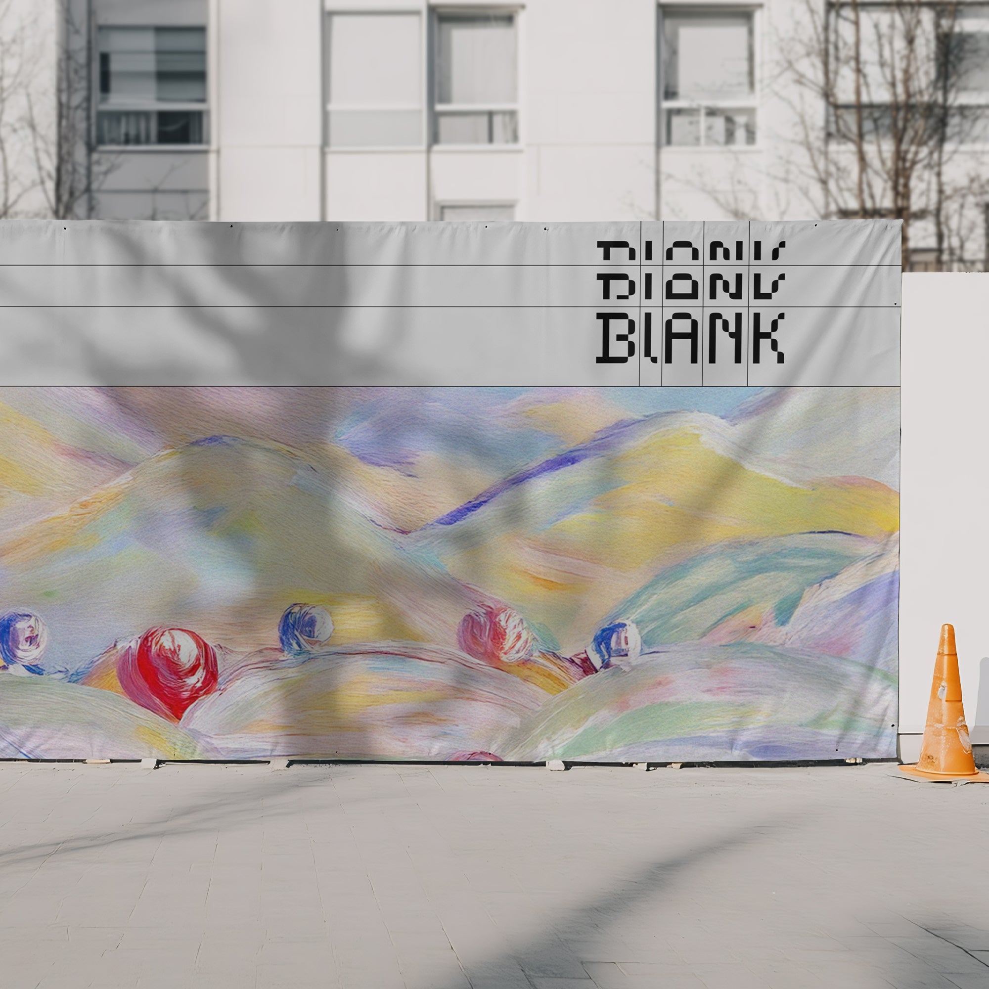 Urban Construction Fence Mockup