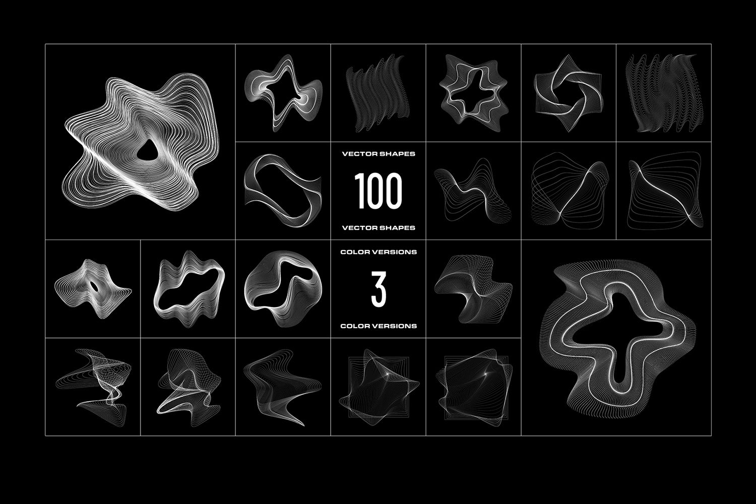 Wave Lines - 100 Vector Shapes