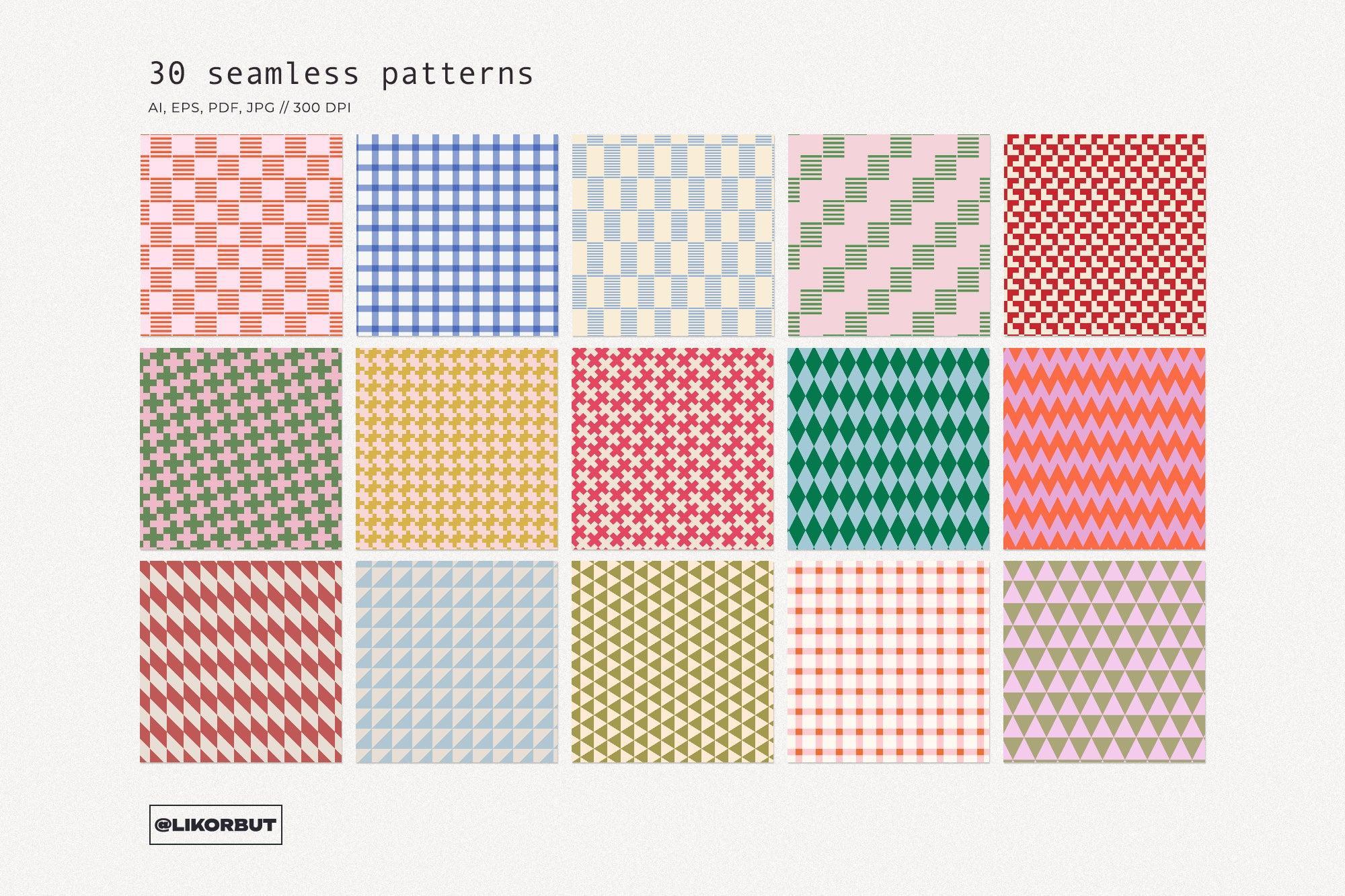 PIXEL Cozy Vintage Geometric Pattern Set - likorbut 1.jpg