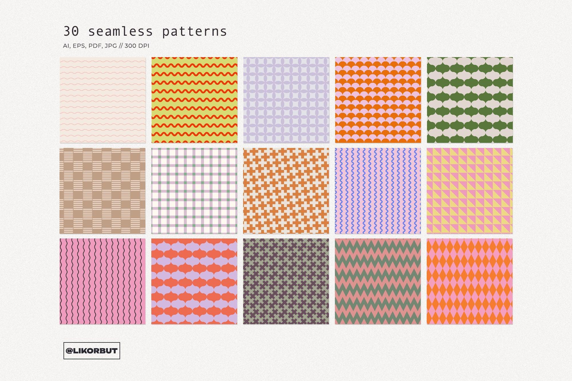 PIXEL Cozy Vintage Geometric Pattern Set - likorbut 2.jpg
