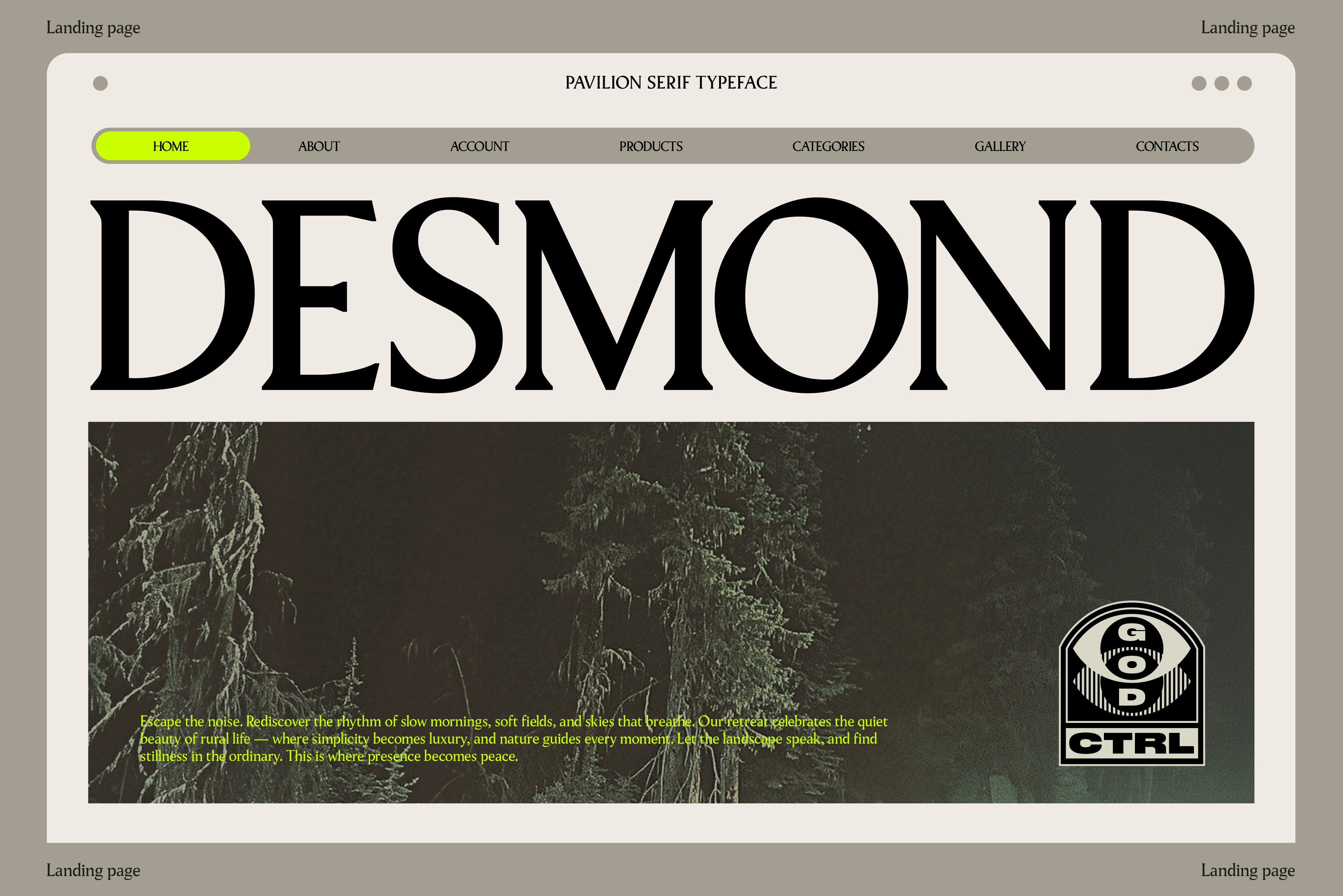 Pavilion Serif Typeface - God Control 1.jpg