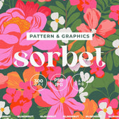 SORBET Bold Bloom Tropical Flower Pattern