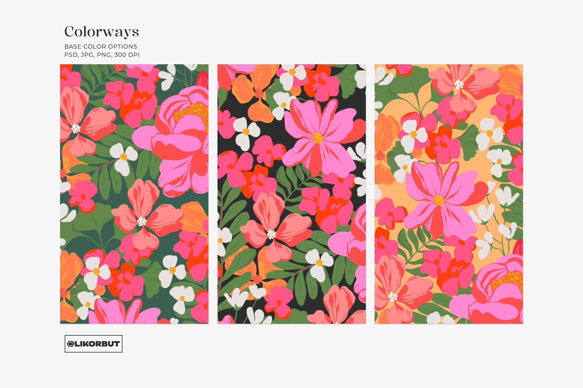 SORBET Bold Bloom Tropical Flower Pattern - likorbut 7.jpg