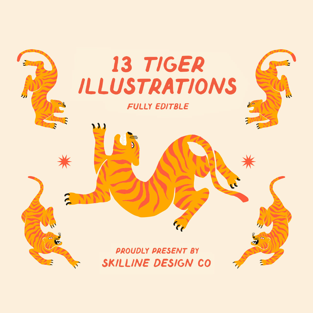 Tiger Illustrations Bundle - Skilline Supply Co 1.jpg