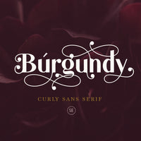 Burgundy - Curly Sans Serif