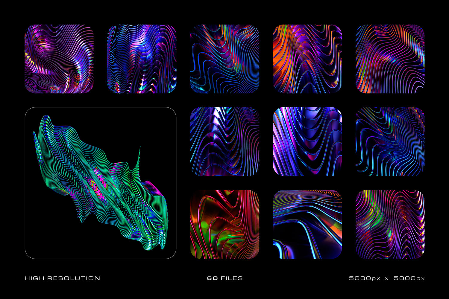 Glossy Waves Backgrounds & Shapes