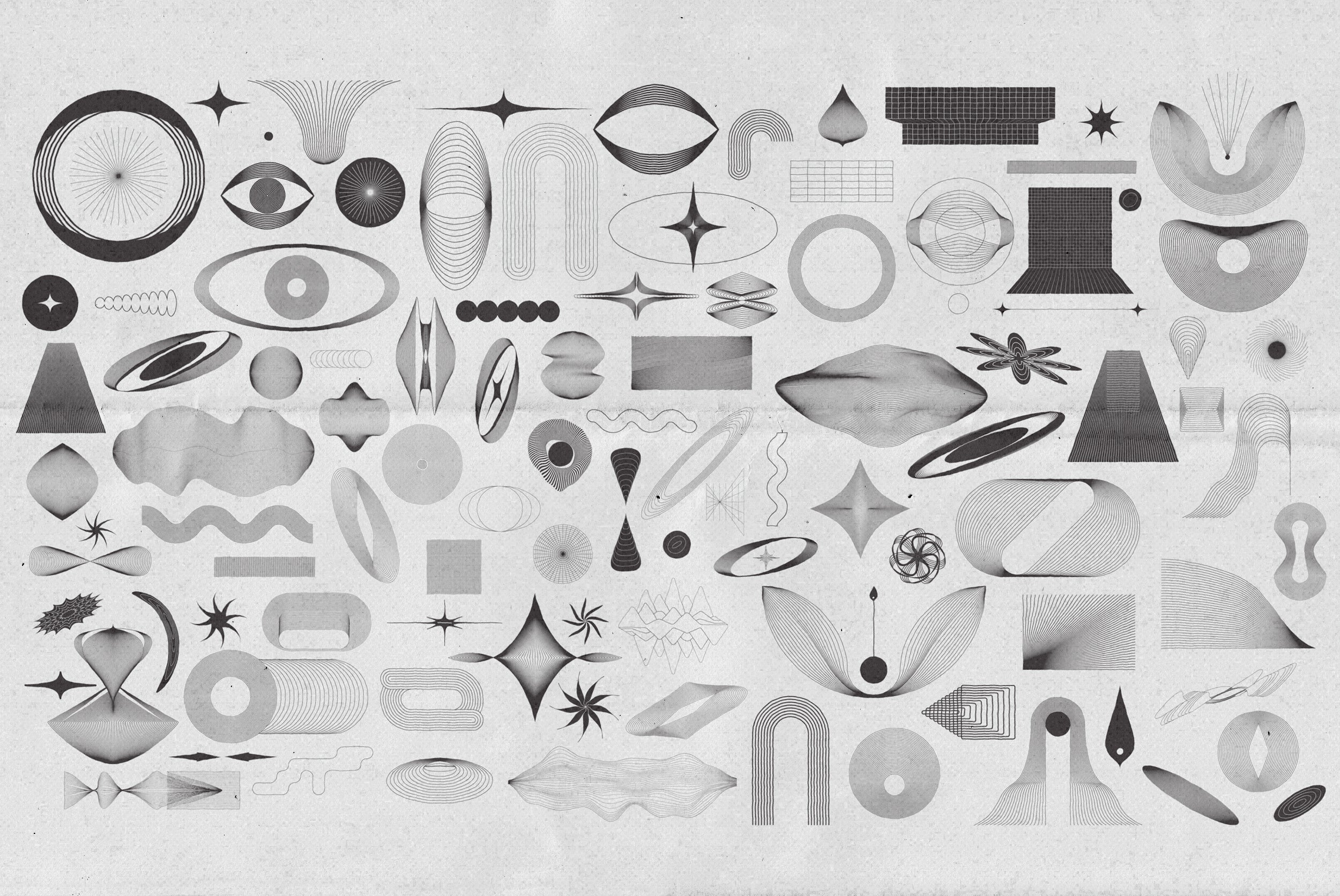 Abstract Boho Linear Vector Shapes