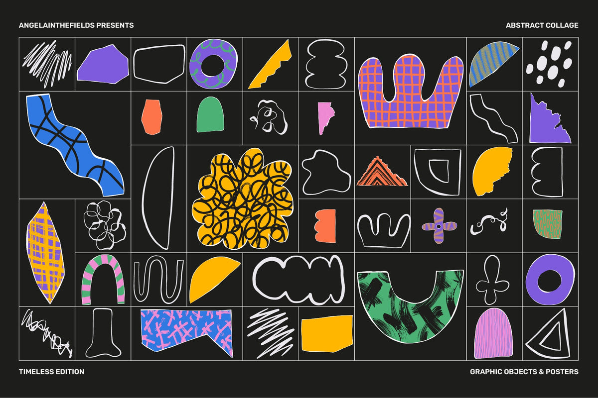 Abstract Collage Vector Clipart Set by angelainthefields