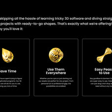 Abstract Gold 3D Shapes