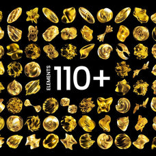 Abstract Gold 3D Shapes