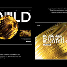 Abstract Gold 3D Shapes