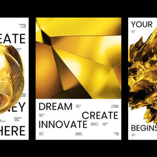 Abstract Gold 3D Shapes