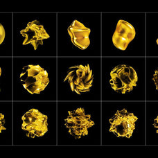 Abstract Gold 3D Shapes