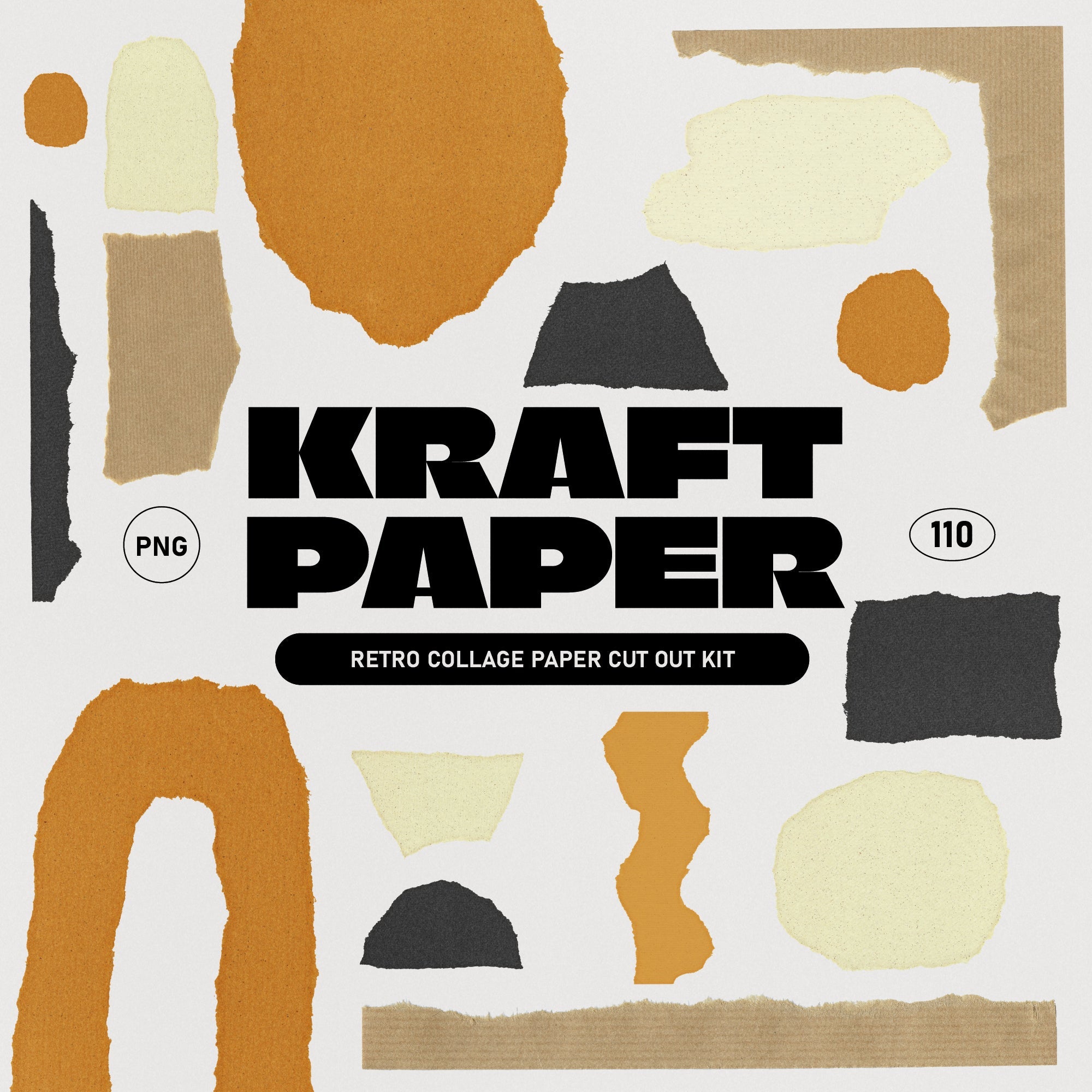 Abstract Kraft Paper Collage Kit